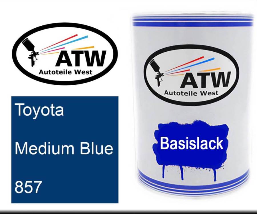 Toyota, Medium Blue, 857: 500ml Lackdose, von ATW Autoteile West.